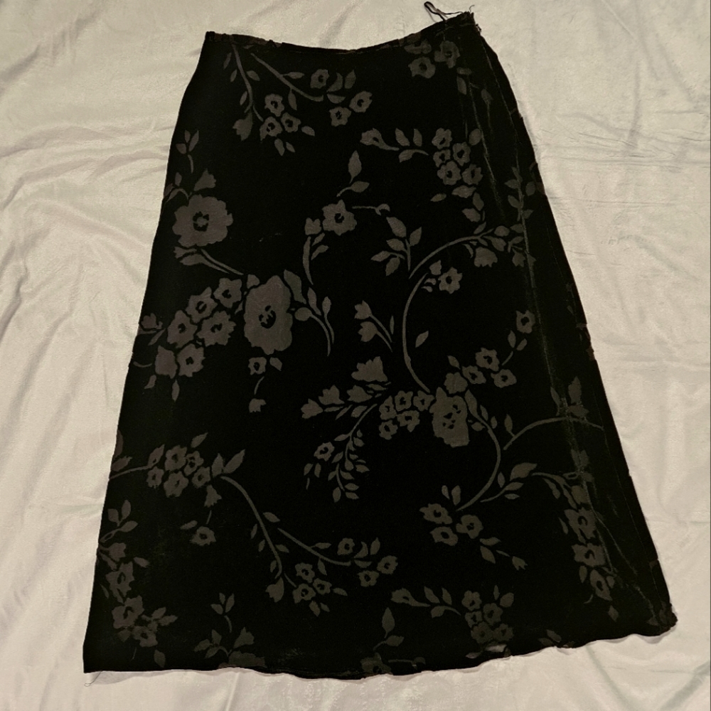 Vintage Ralph Lauren Floral Velvet Skirt